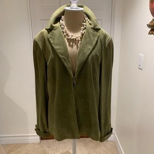 LaFayette designer soft suede green light jacket